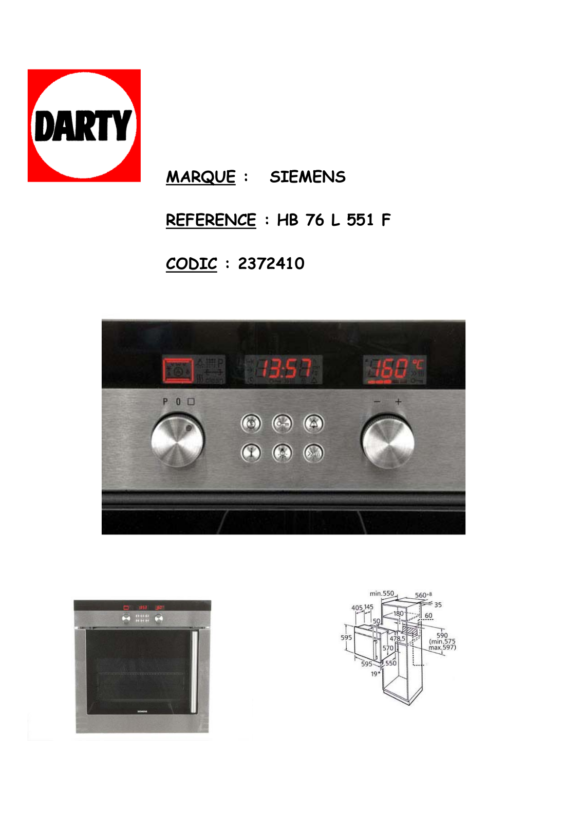 SIEMENS HB76RA560, HB76R550B, HB76BC550, HB76L550, HB76L750 User Manual