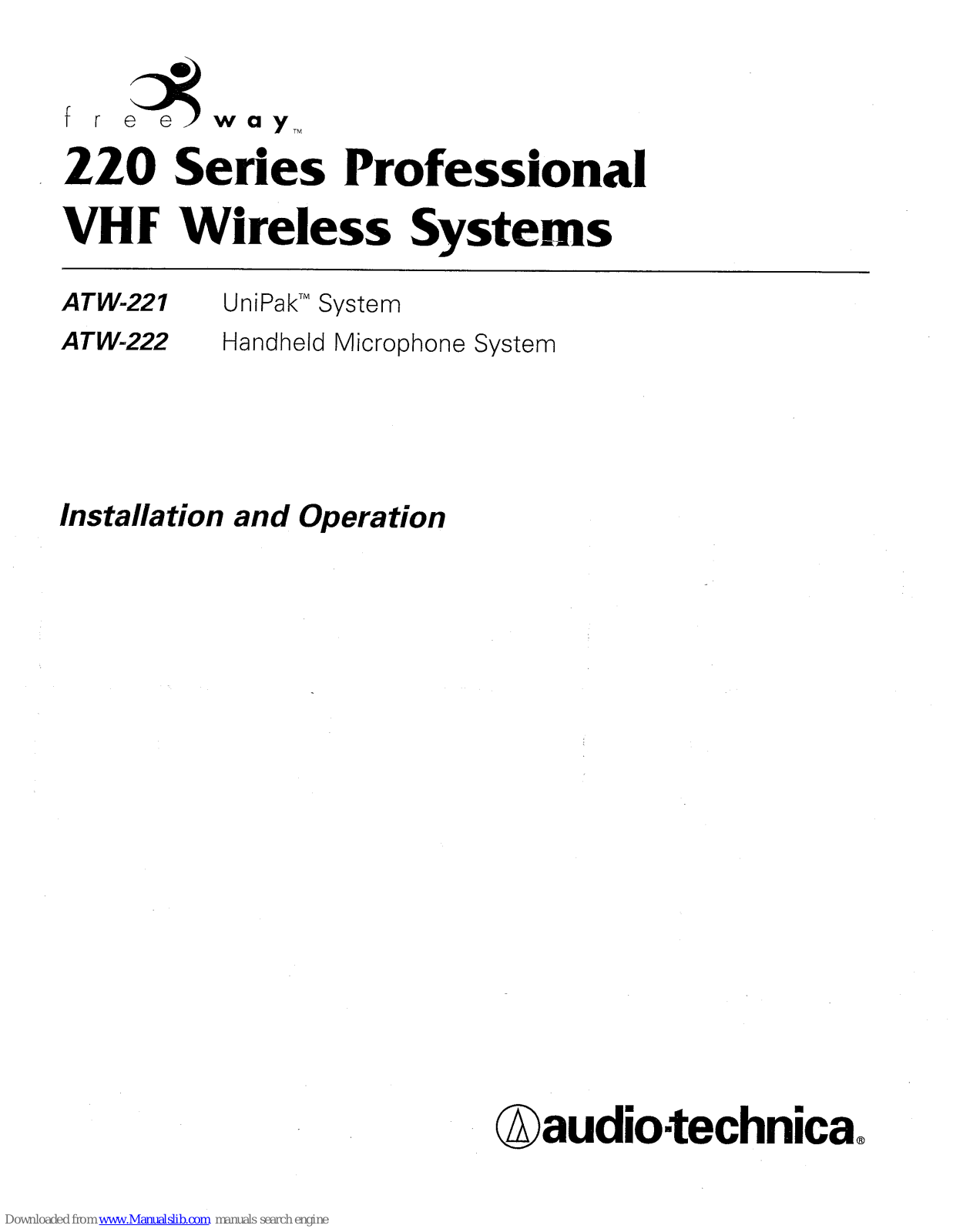 FREEWAY ATW-221, ATW-222 Installation And Operation Manual