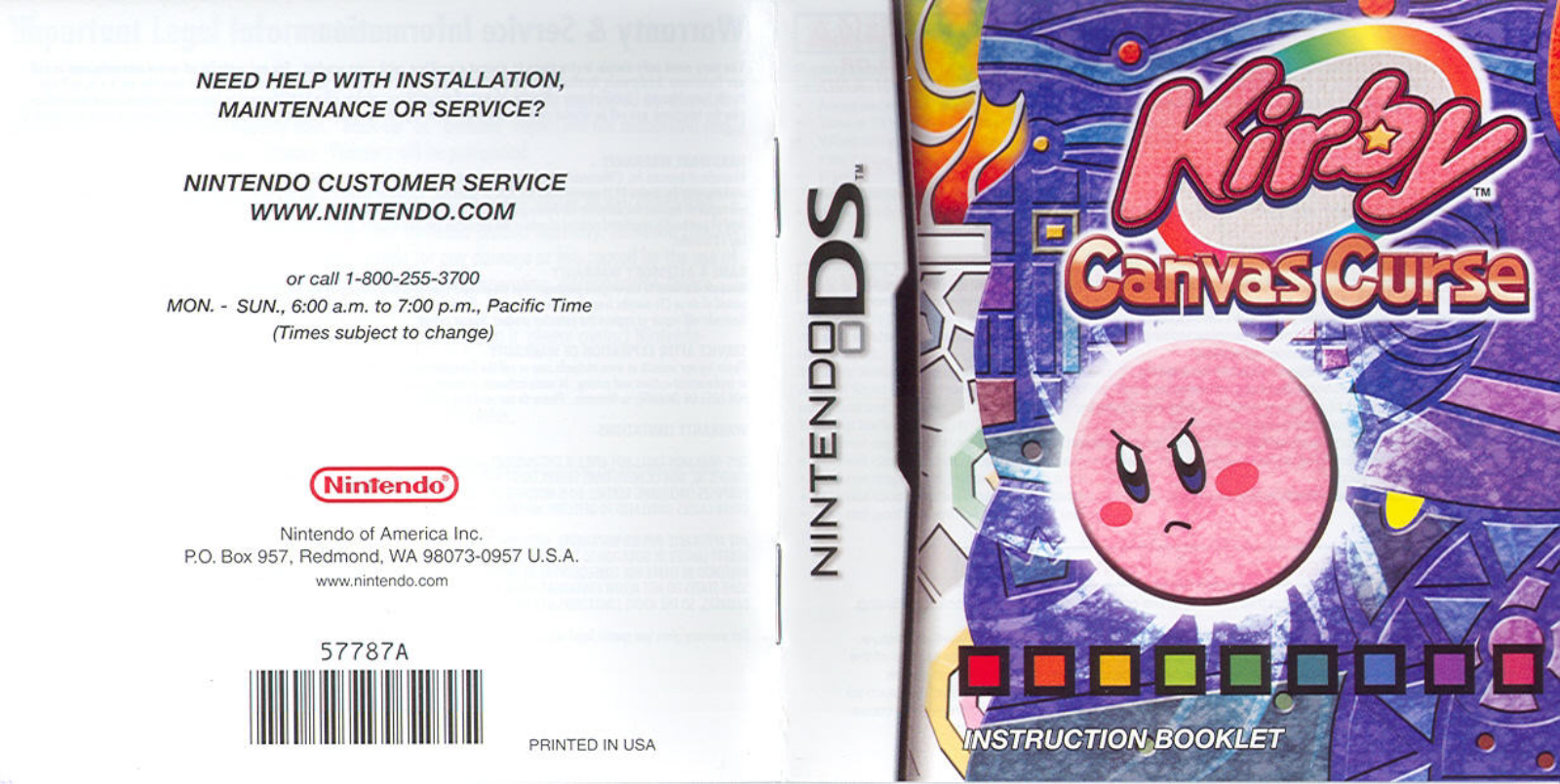 Games Nintendo DS KIRBY-CANVAS CURSE User Manual