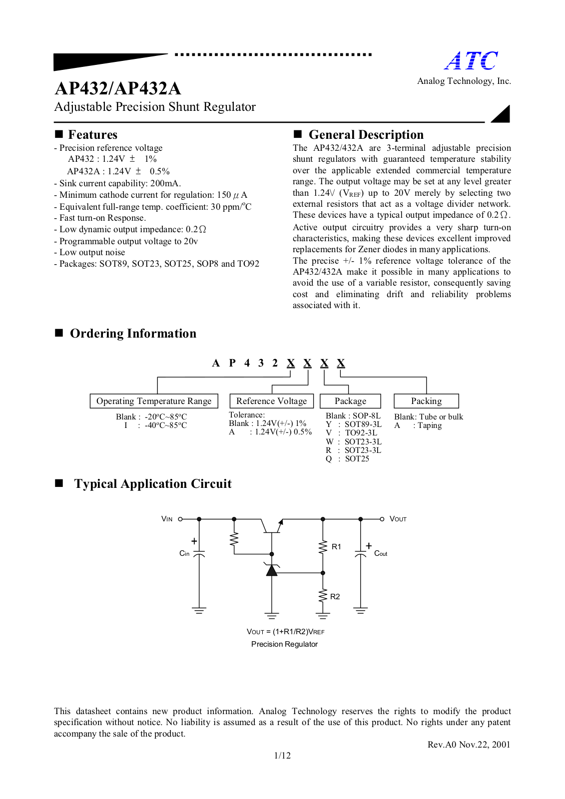 ATC AP432QA, AP432IYA, AP432IY, AP432IWA, AP432IW Datasheet