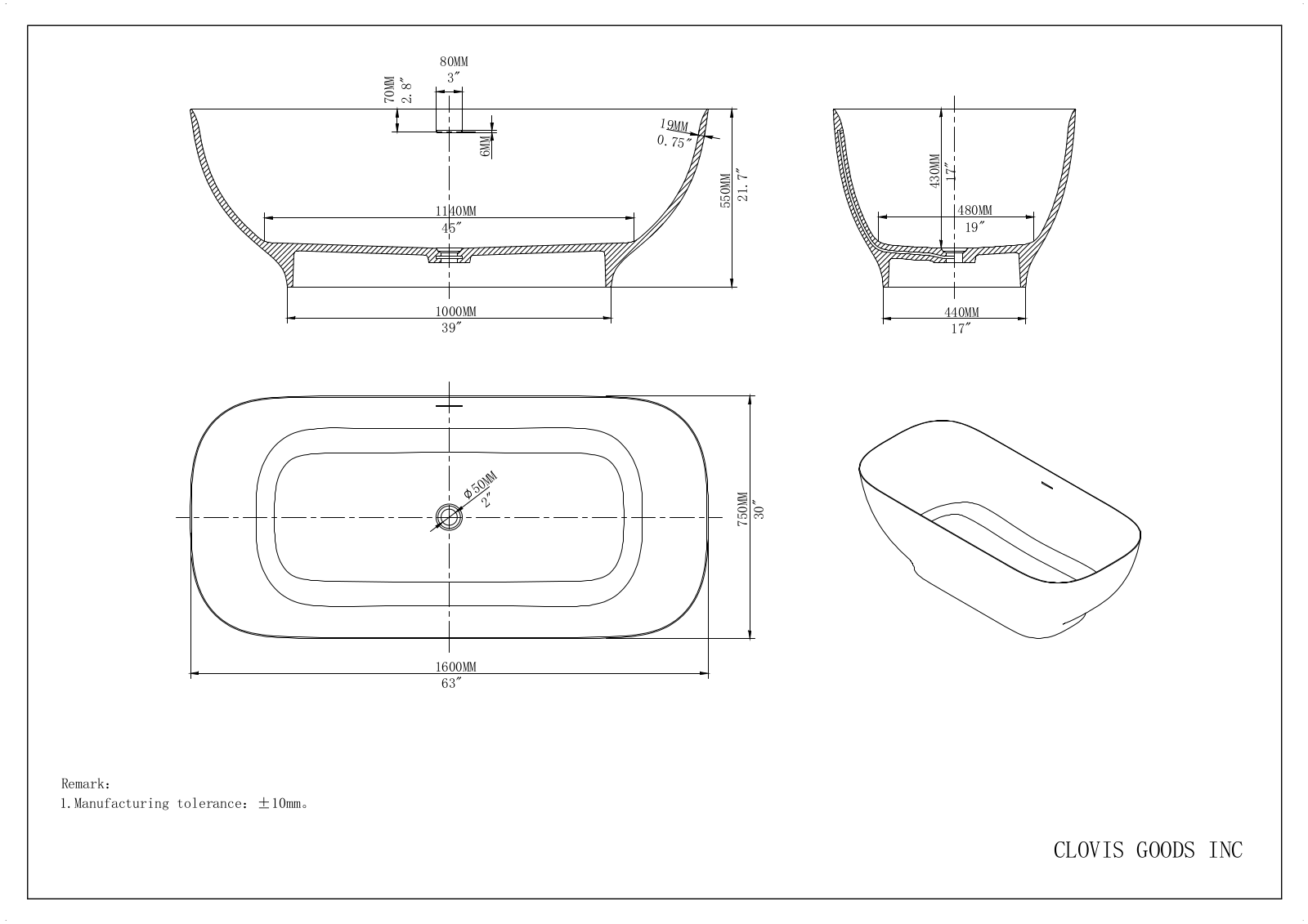 Clovis Goods ERVT1086 Dimensions - ManualMachine.com