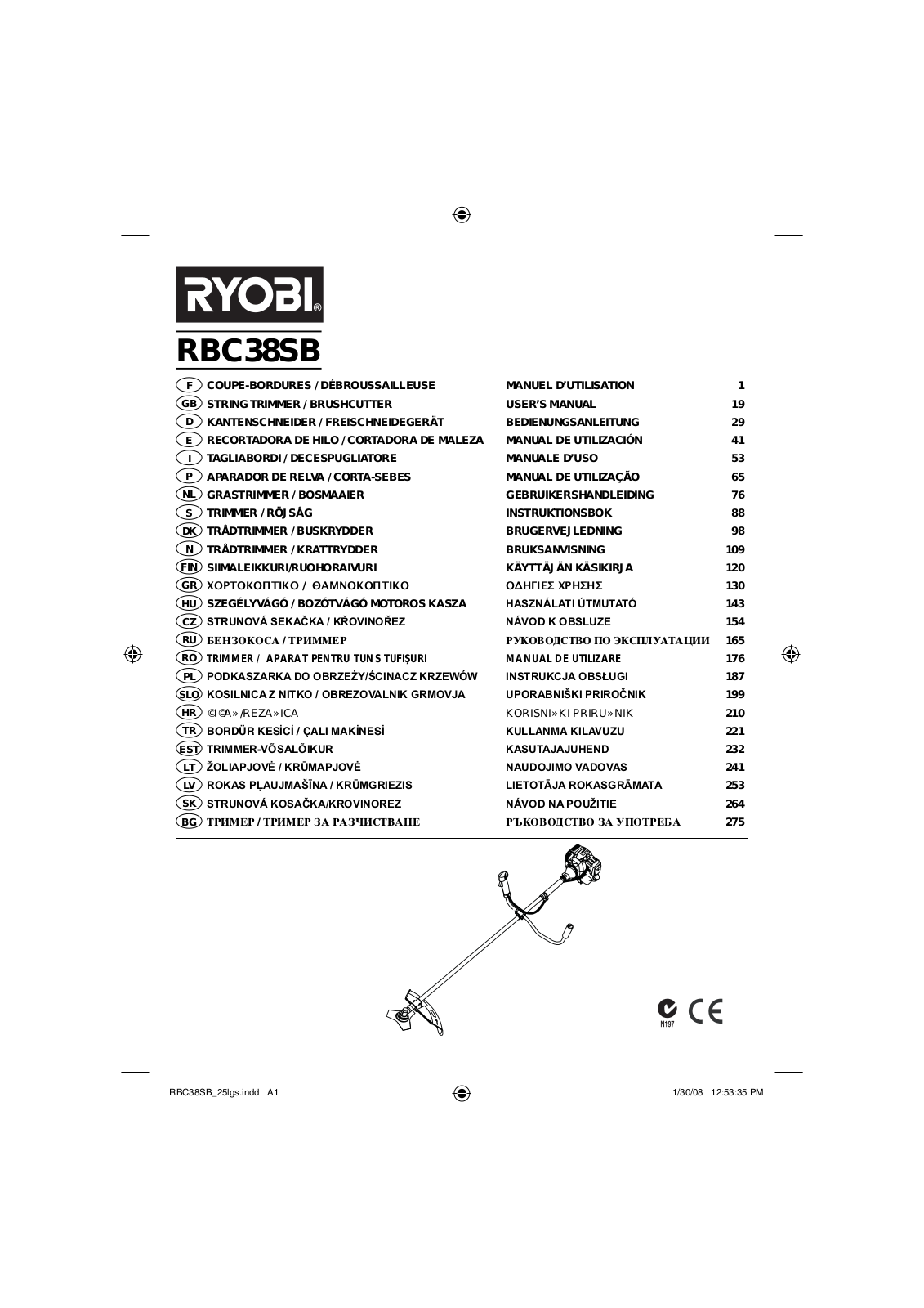 Ryobi RBC38SB User Manual