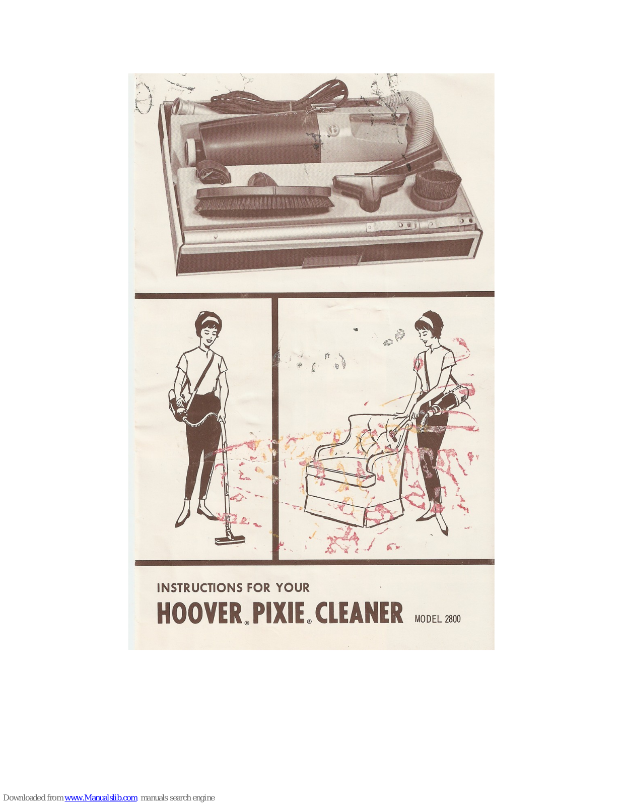 Hoover Pixie 2800 Instructions Manual