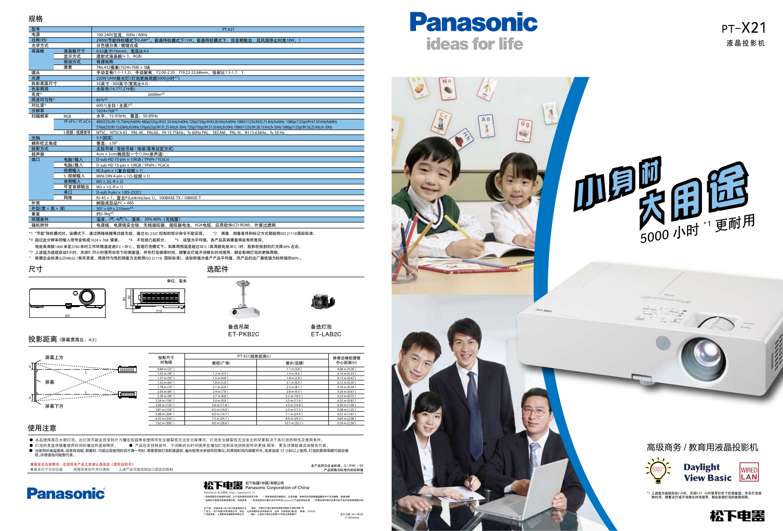 Panasonic PT-X21 User Manual