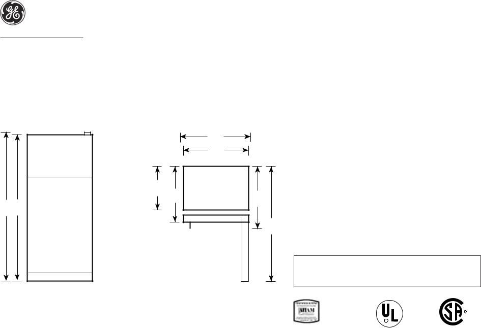 GE GTS15BCR Specification