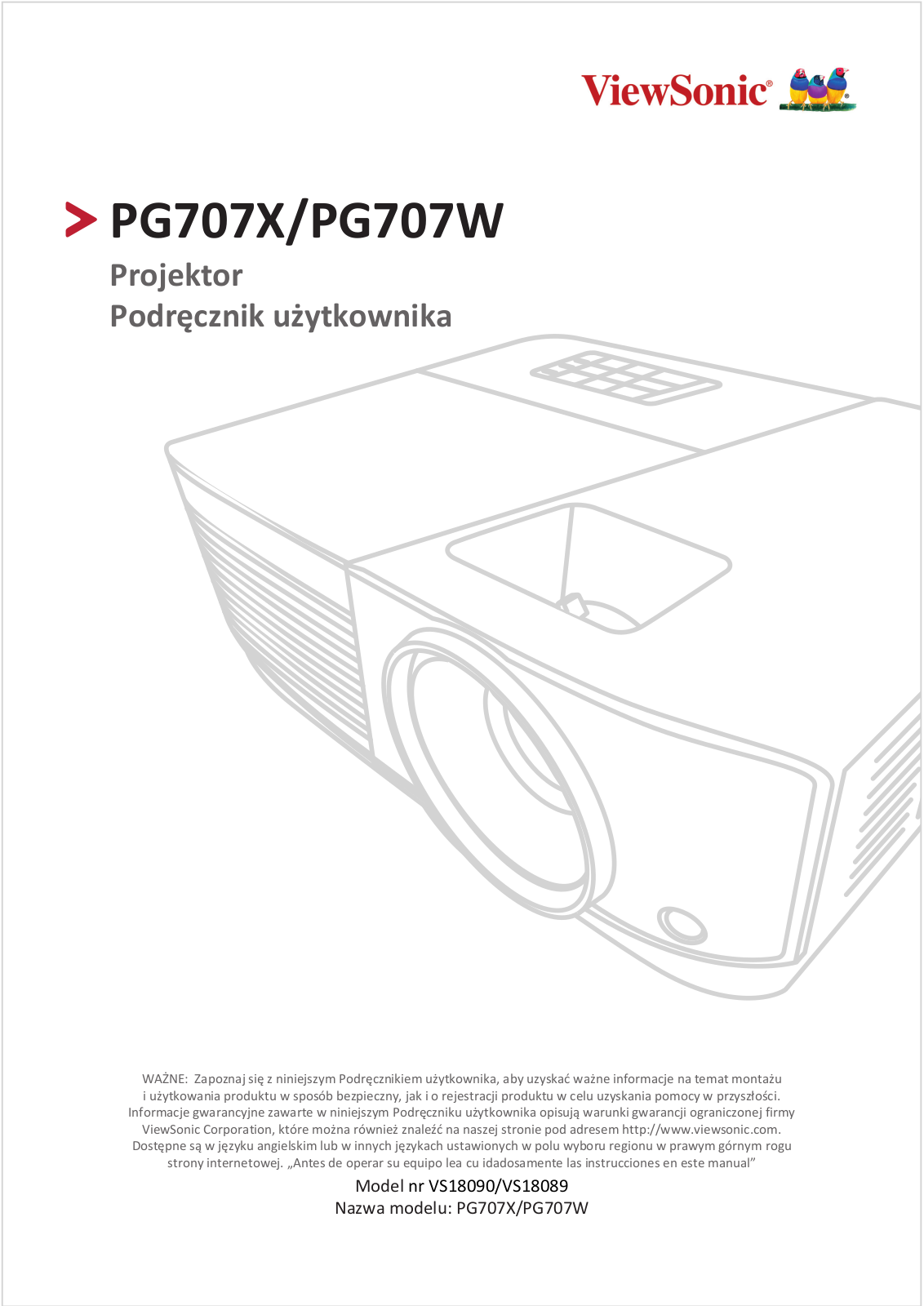 Viewsonic PG707X User Guide