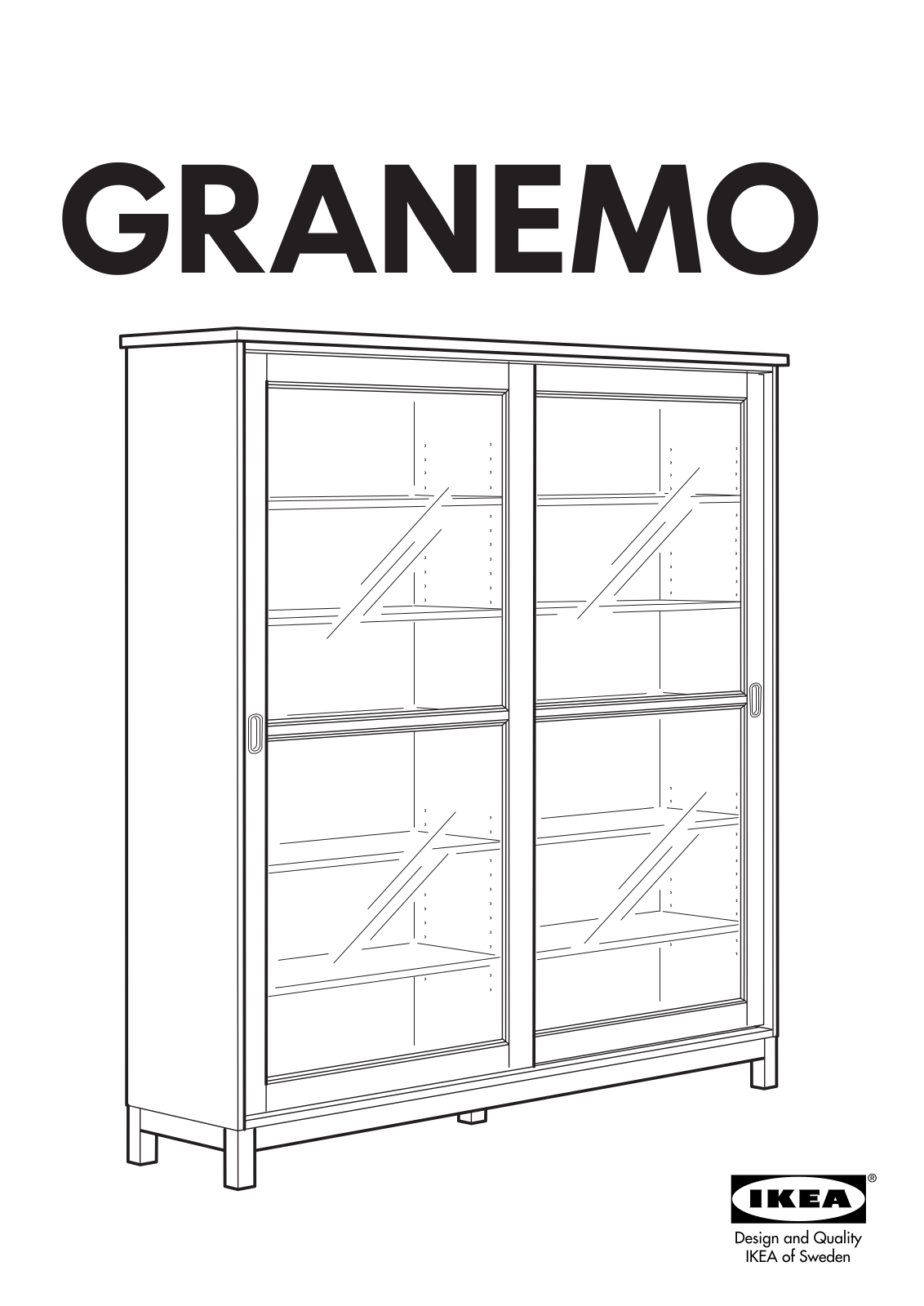 IKEA GRANEMO GLASS-DOOR CABINET 64X68