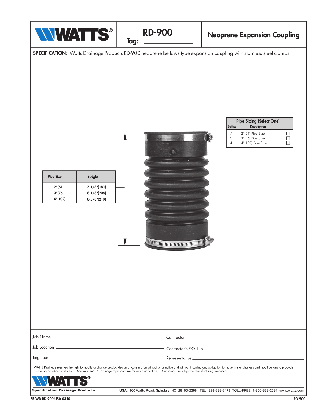 Watts RD-900 User Manual