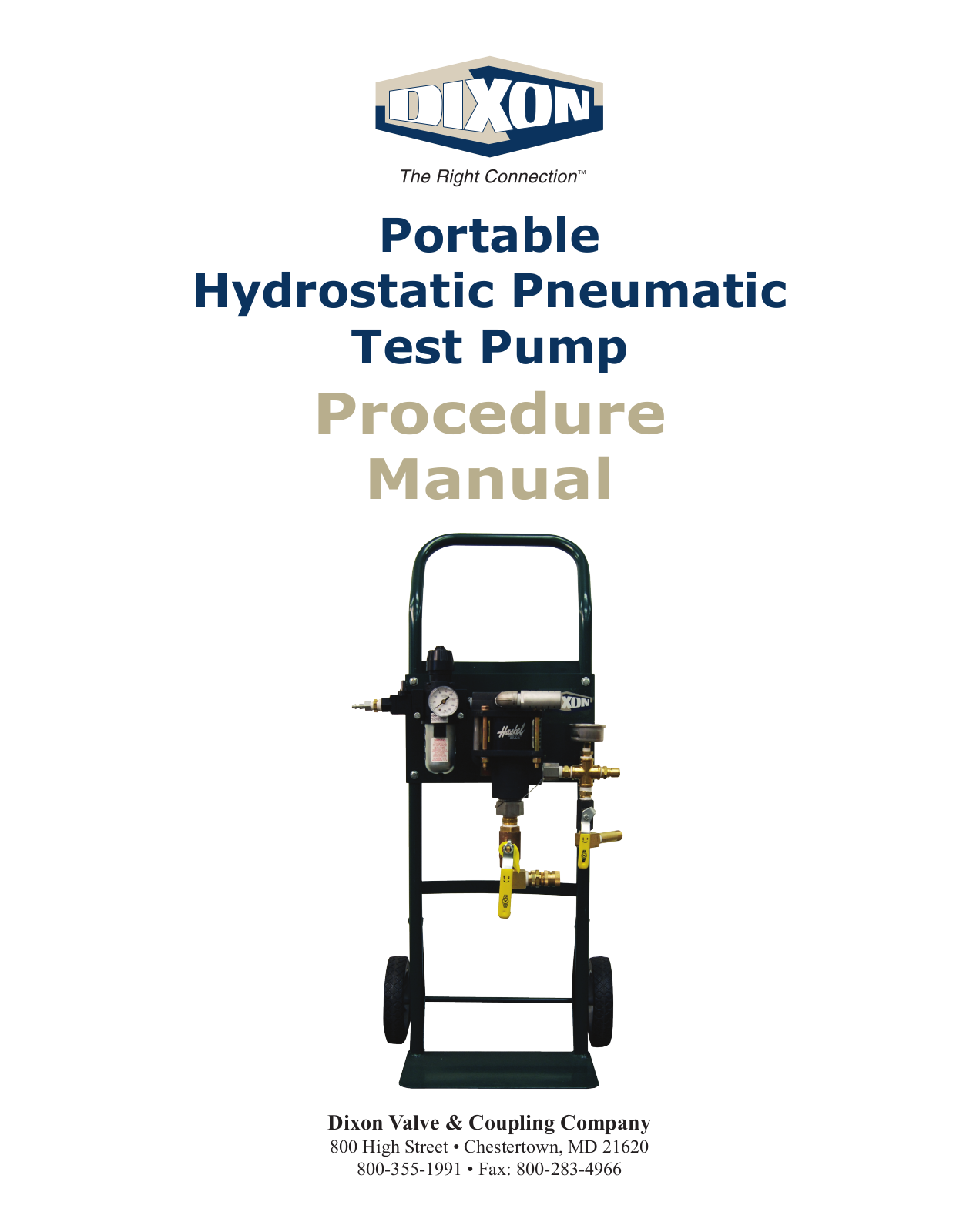 Dixon Pneumatic Test Pump User Manual