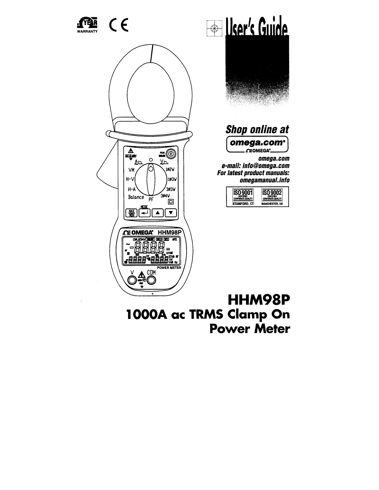 Omega HHM98Р User guide - ManualMachine.com