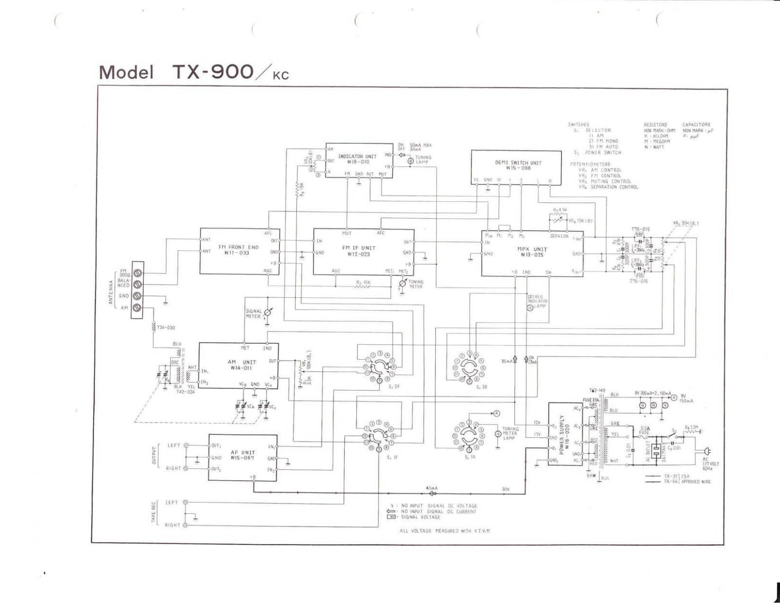 Pioneer TX-900-KC Schematic