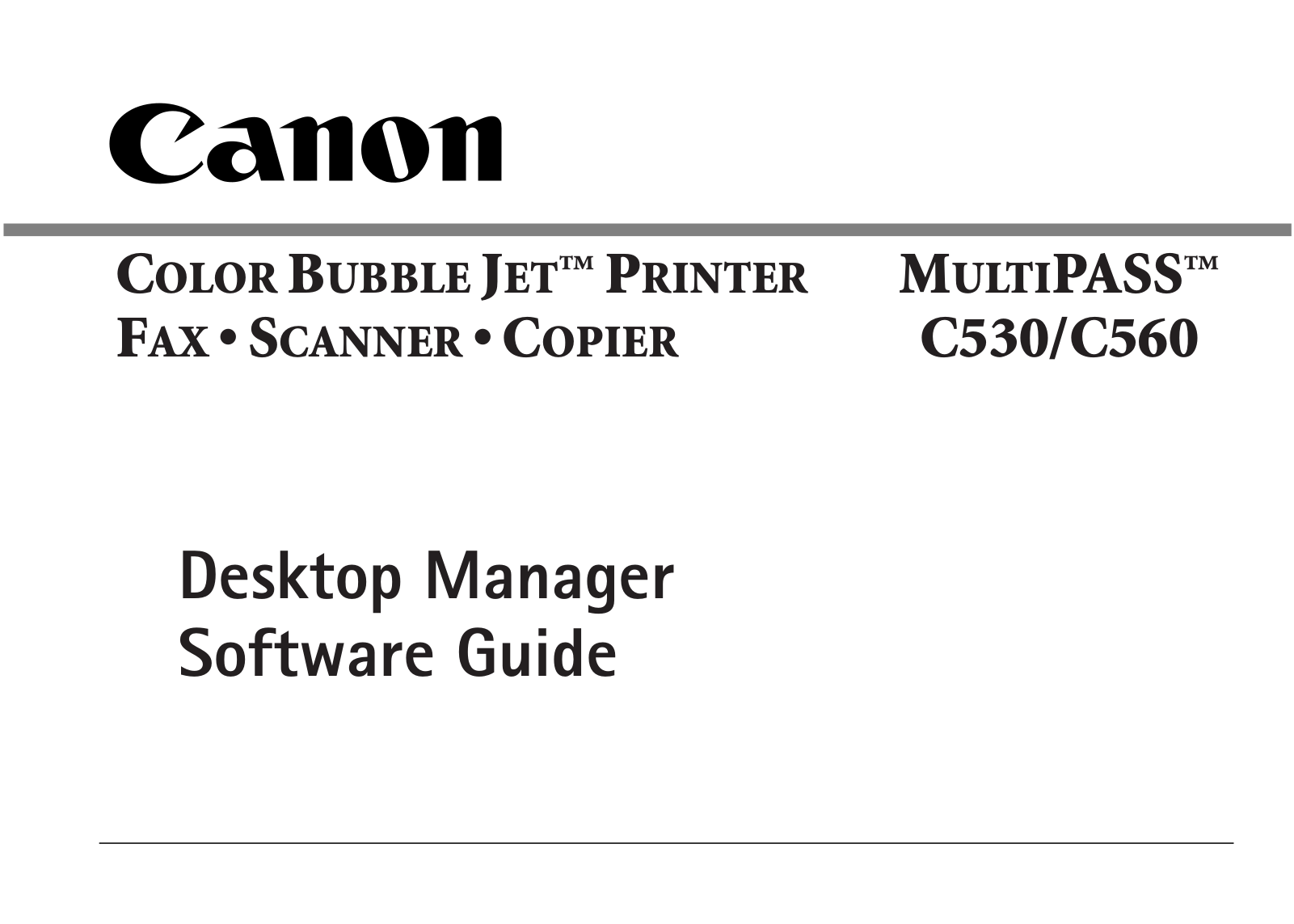 Canon MULTIPASS C560 User Manual