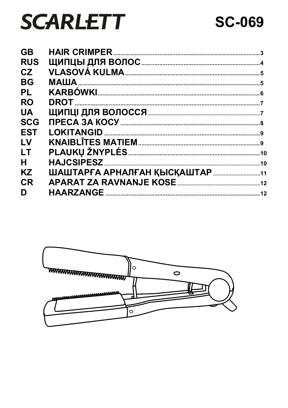 Scarlett SC-069 User manual