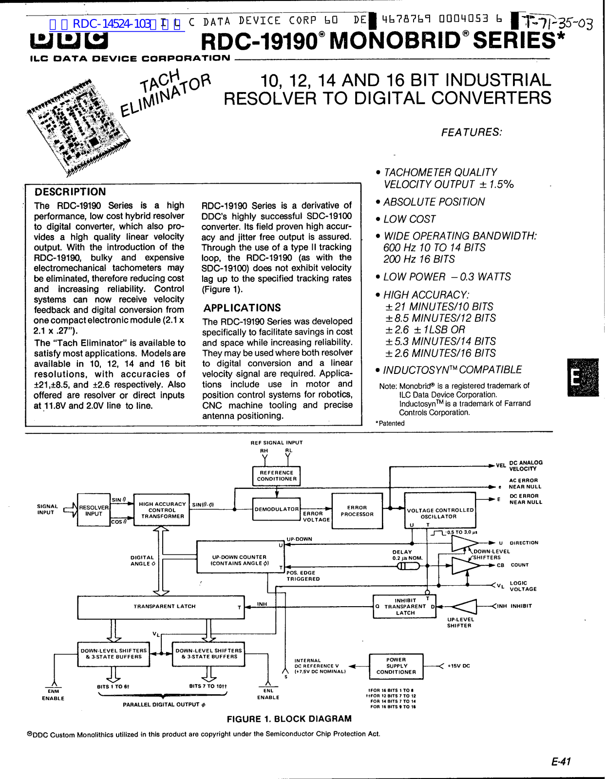 DDC RDC-19190 User Manual