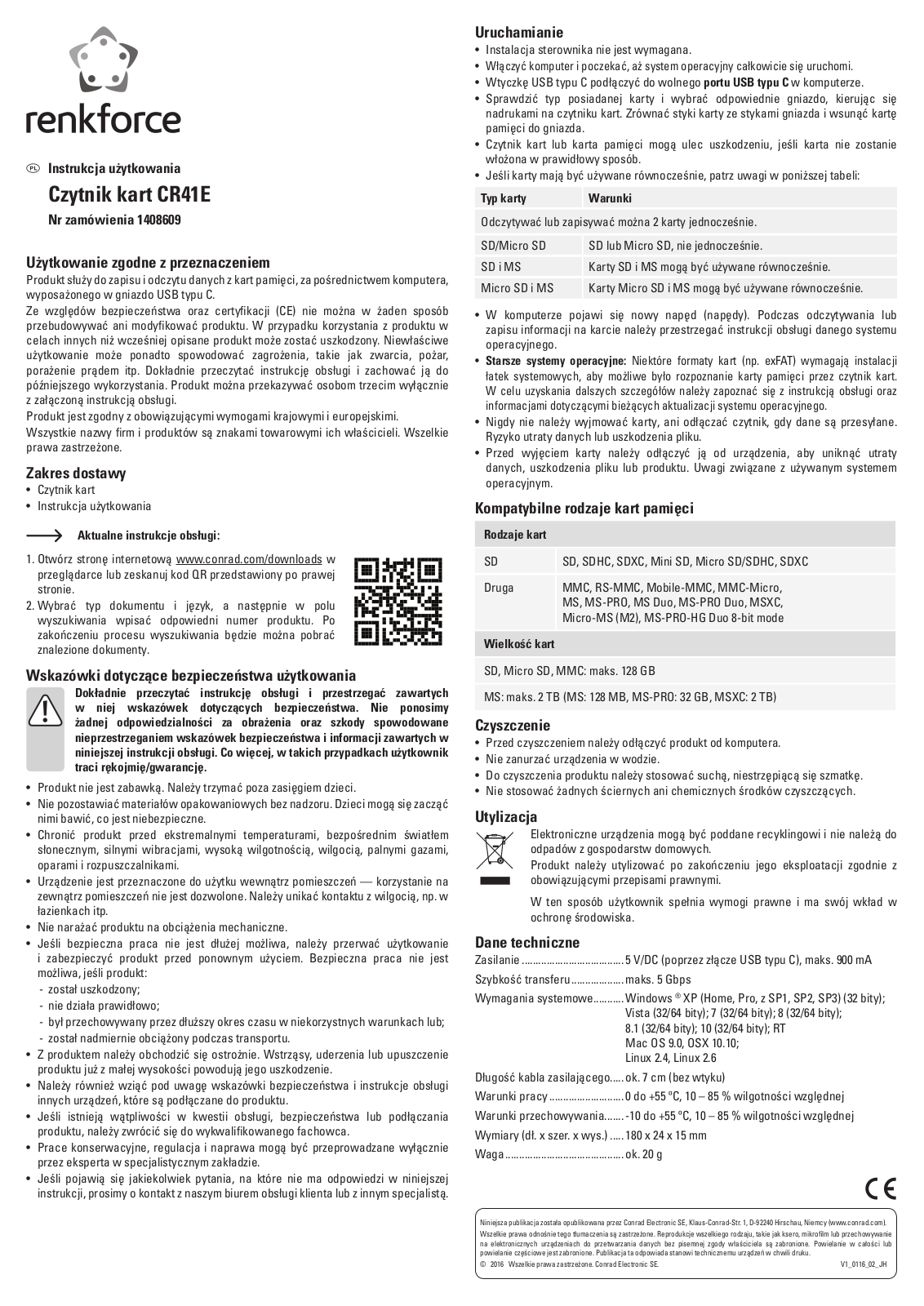 Renkforce 1408609 Operating Instructions