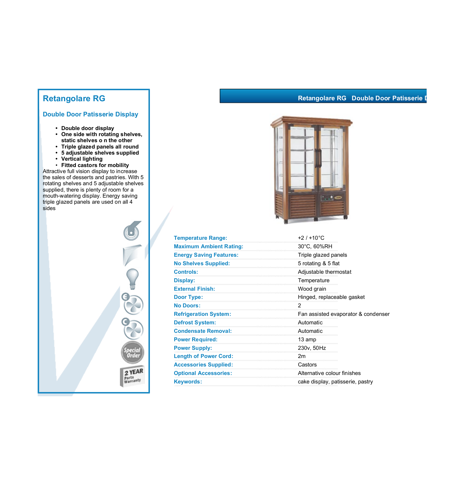 Valera RETANGOLARE RG DATASHEET