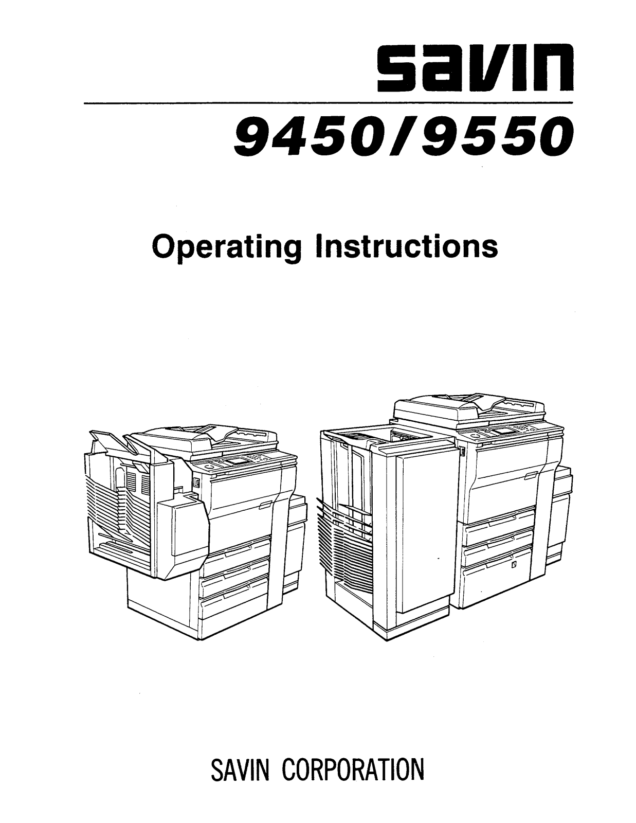 Savin 9450, 9550 User Manual