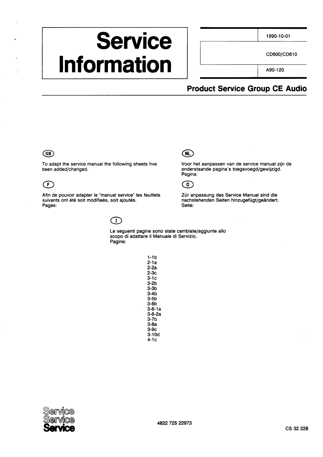 Philips CD-600, CD-610 Service manual