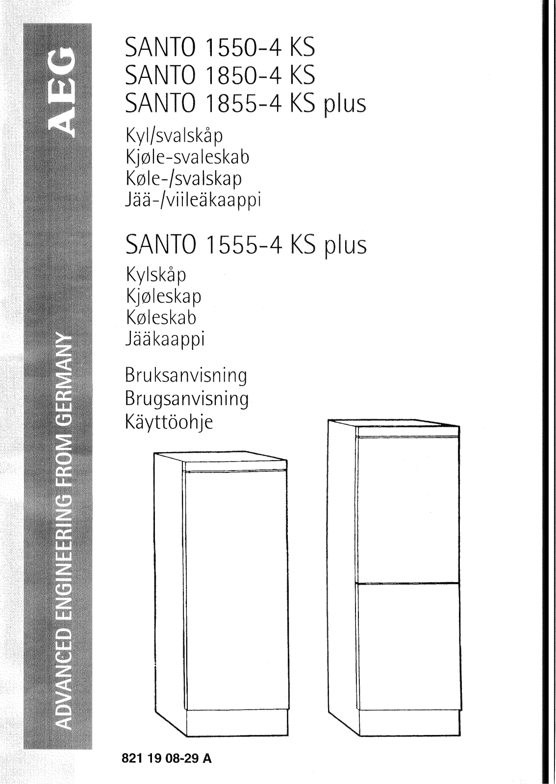 AEG S1555-4KSP, S1550-4KS, S1850-4KS, S1855-4KSP User Manual