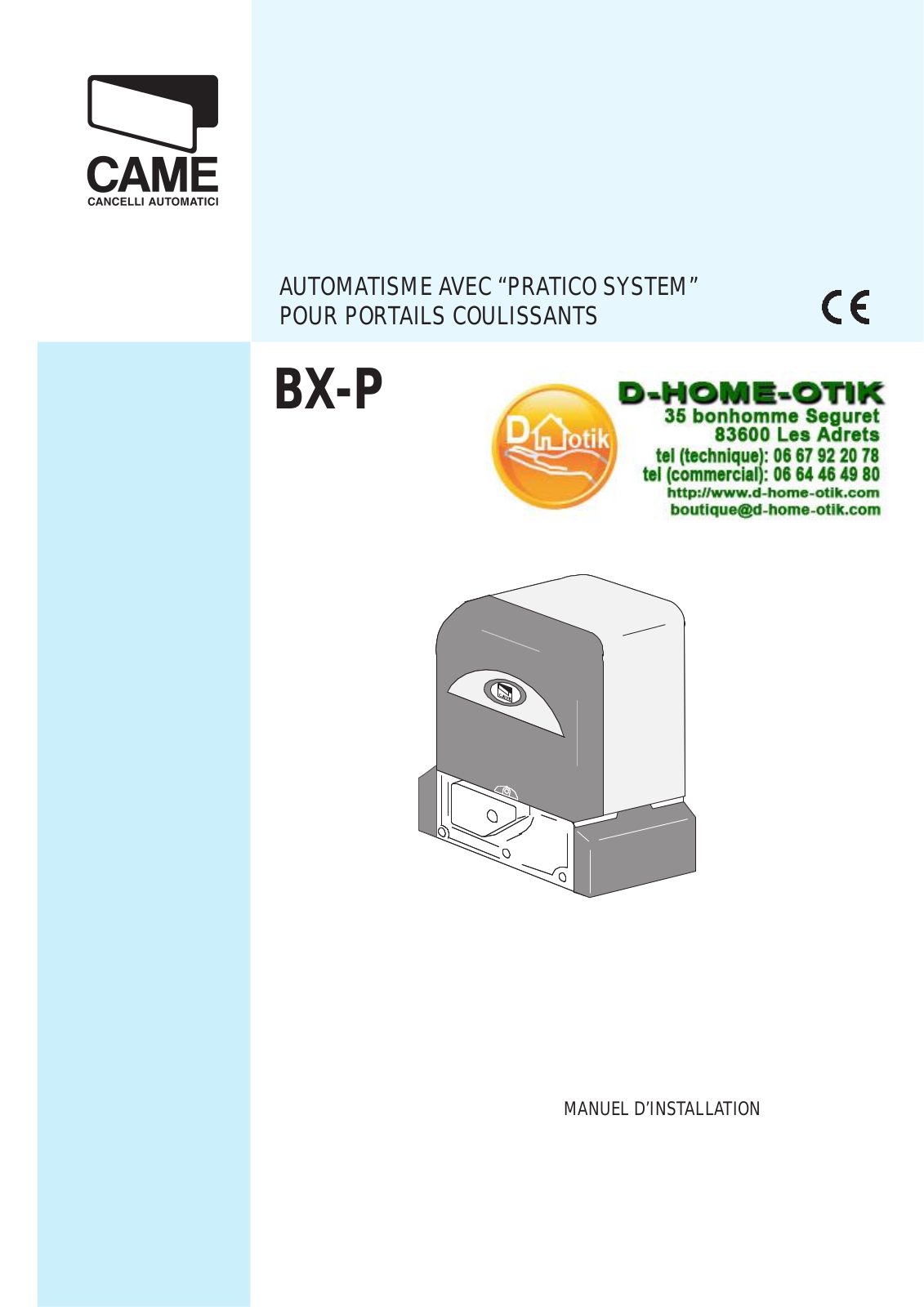 Came BX-P Installation Manual