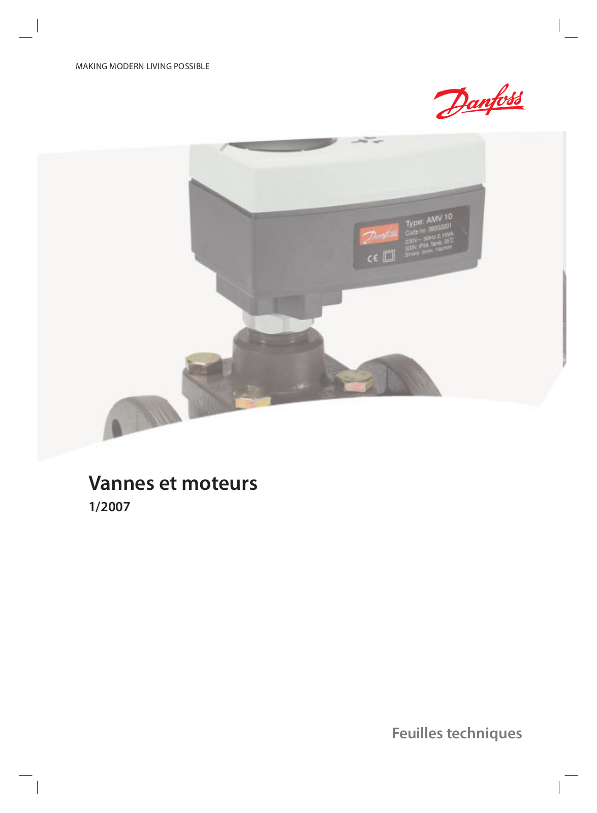 Danfoss Vannes et moteurs Data sheet