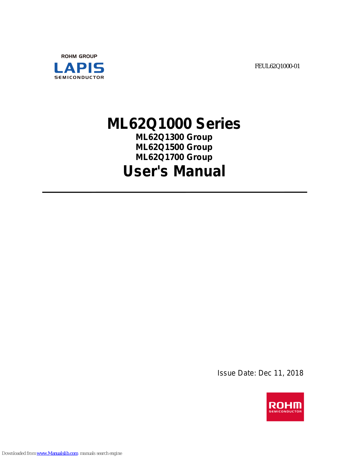 LAPIS Semiconductor ML62Q1347, ML62Q1346, ML62Q1700, ML62Q1345, ML62Q1366 User Manual