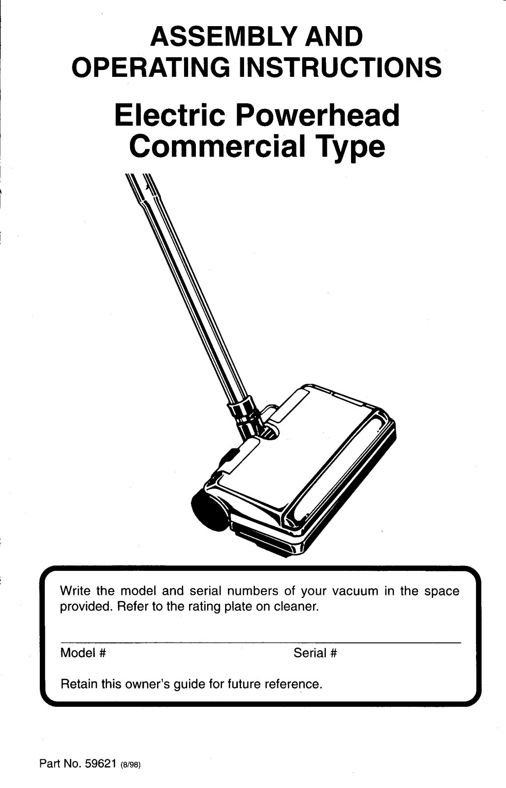 Kent Euroclean EC Powerhead Instruction Manual