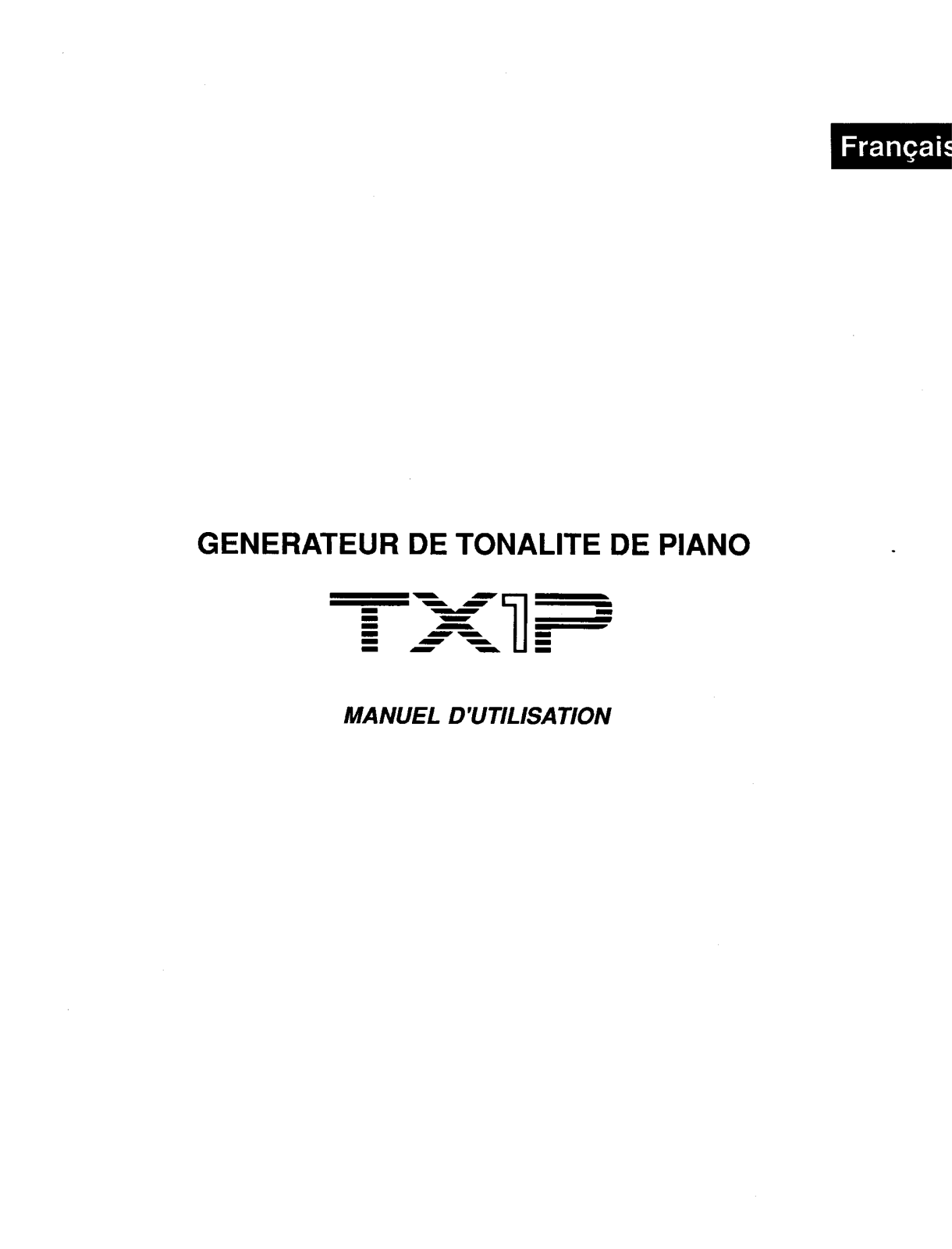 Yamaha TX1P Owner's Manual