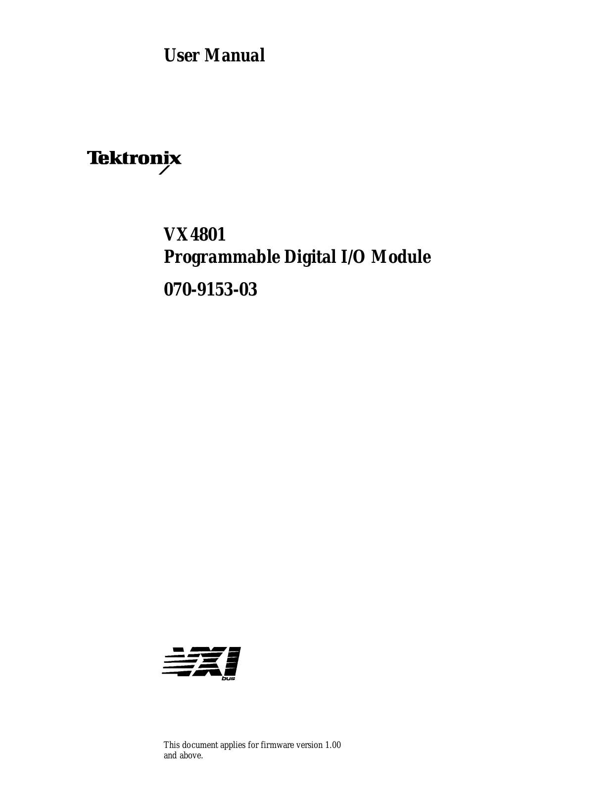 Tektronix VX4801 User Manual