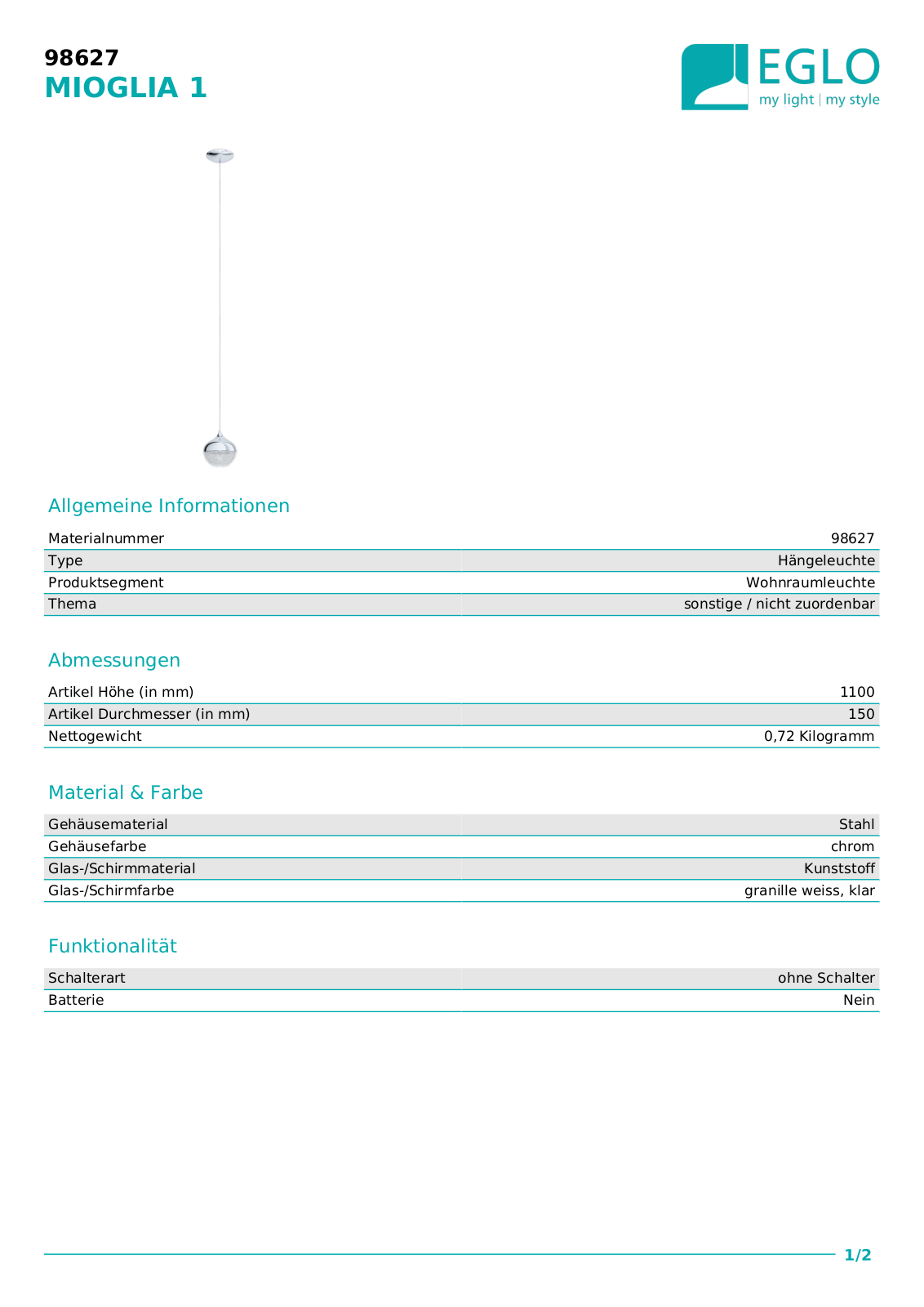 Eglo 98627 Service Manual