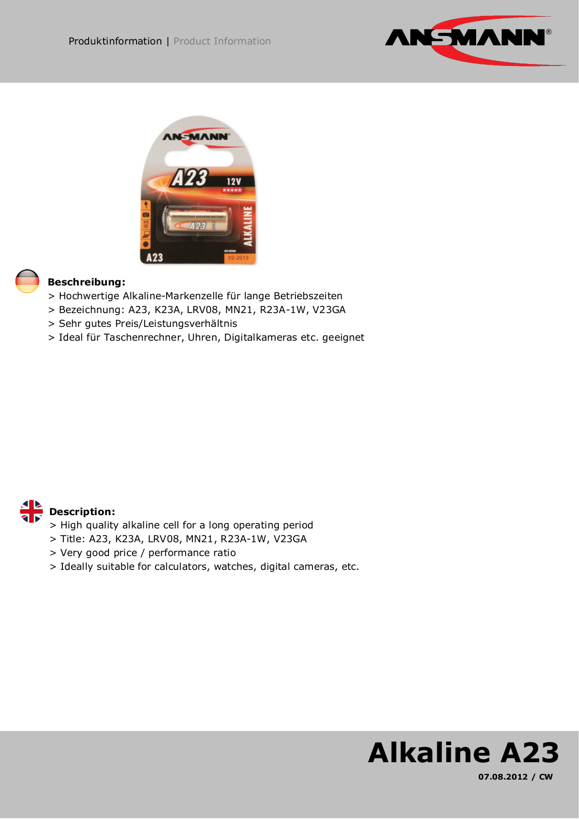 ANSMANN ANS 5015182 Datasheet - ManualMachine.com
