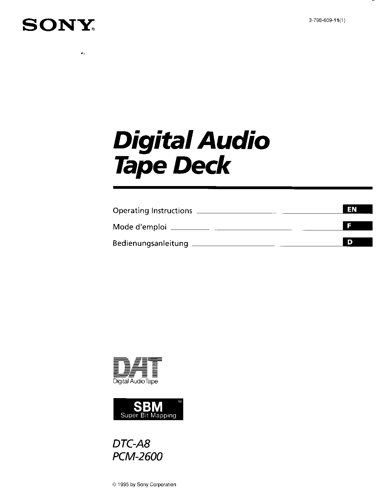 Sony DTC-A8 User Manual