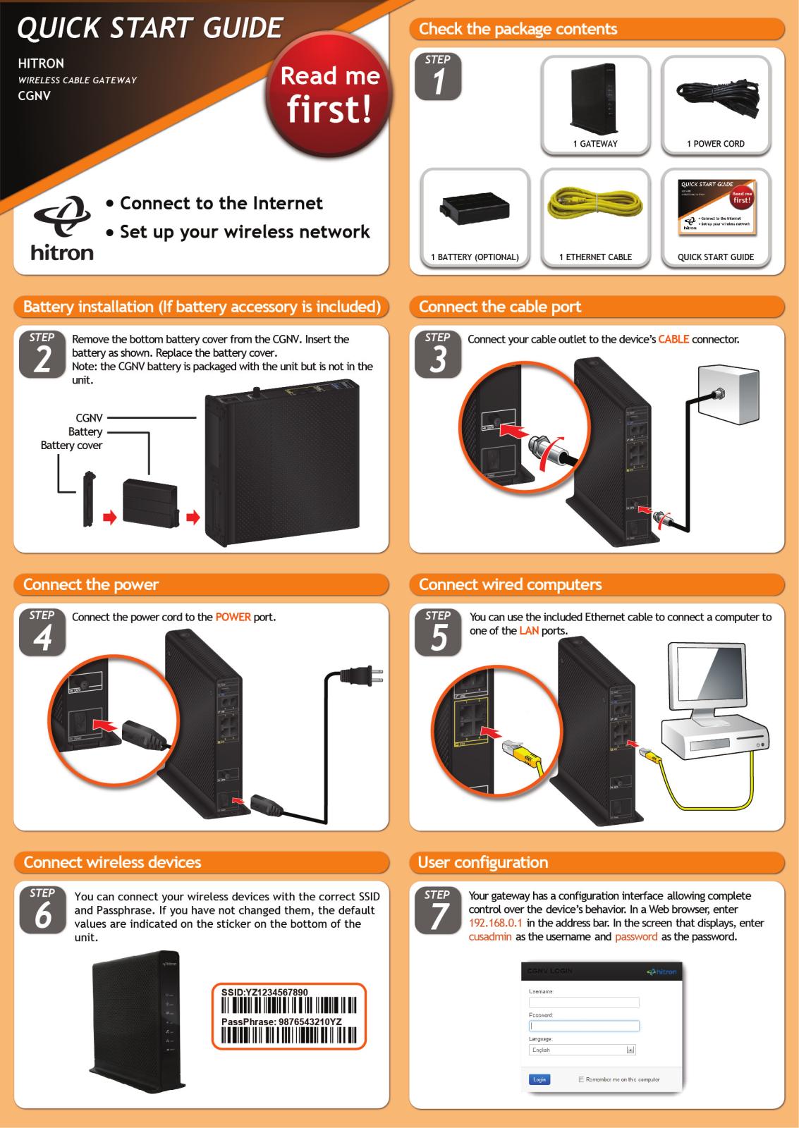 Hitron TECHNOLOGIES CGNV1A User Manual