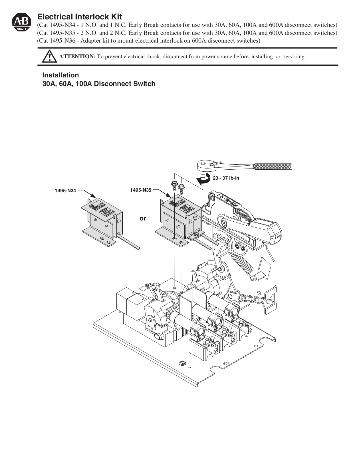 Rockwell Automation 1495-N34 User Manual