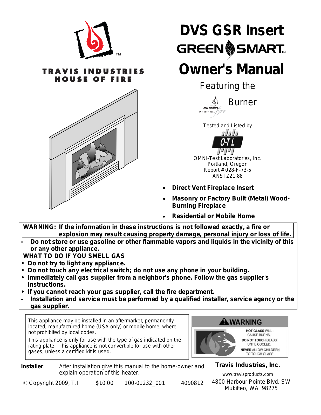 GREEN SMART DVS GSR Owner's Manual