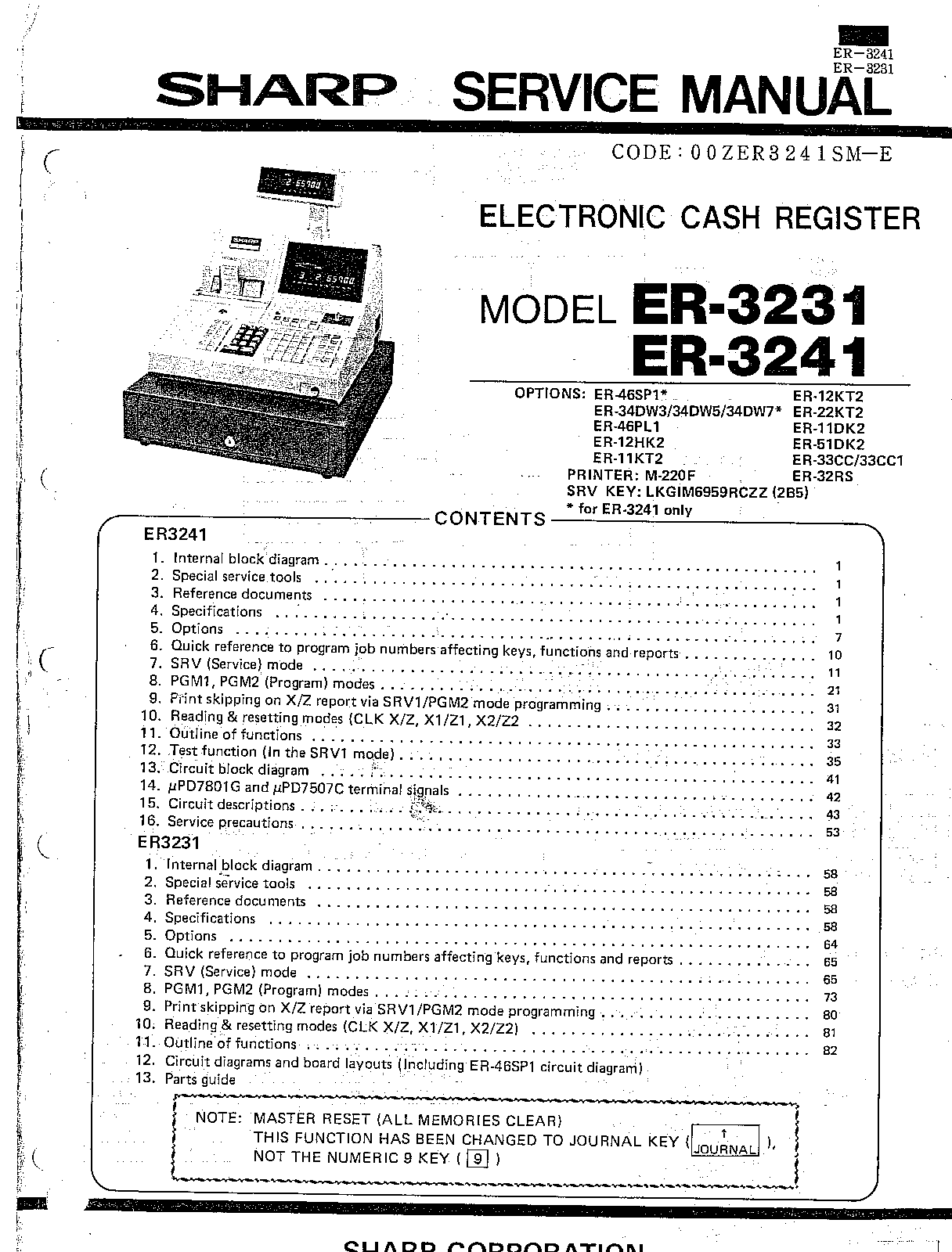 Sharp ER-3231, ER-3241 User Manual
