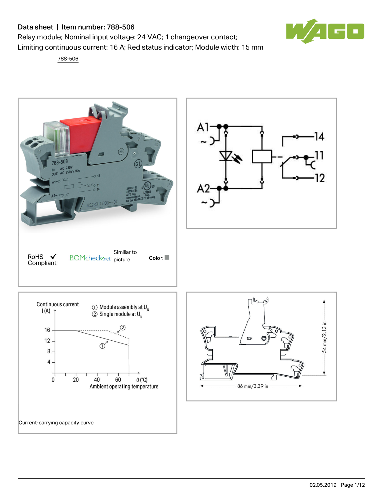 Wago 788-506 Data Sheet