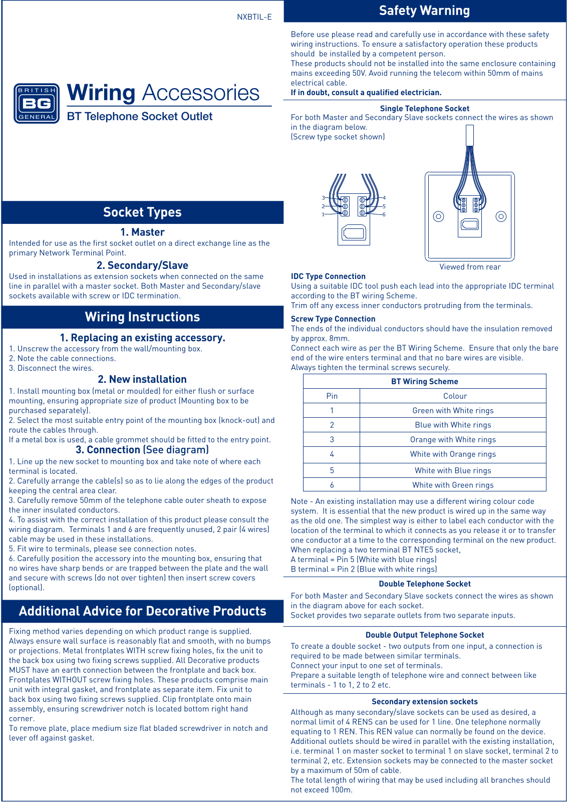 BG Electrical NBSBTS1, SBSBTM2 User guide - ManualMachine.com