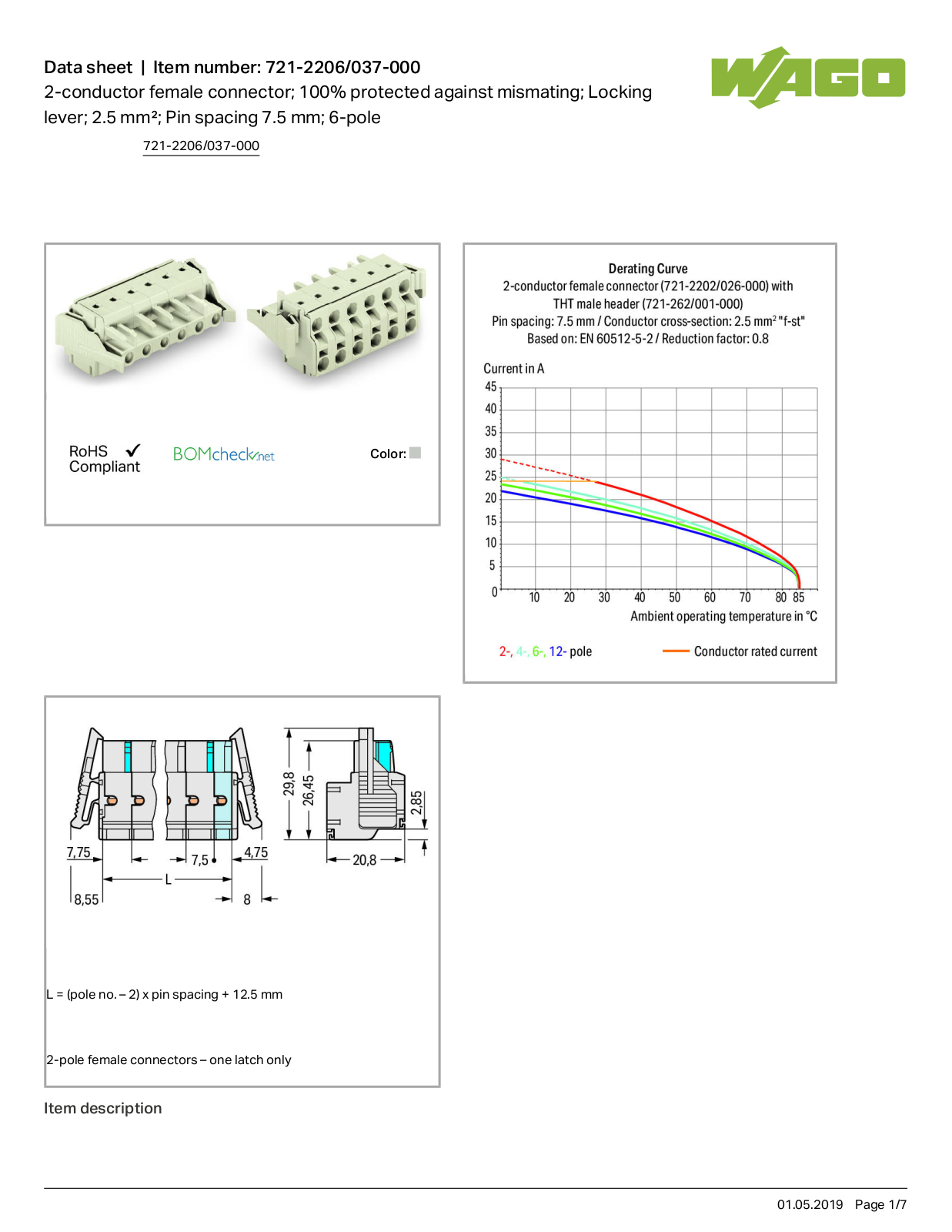 Wago 721-2206/037-000 Data Sheet