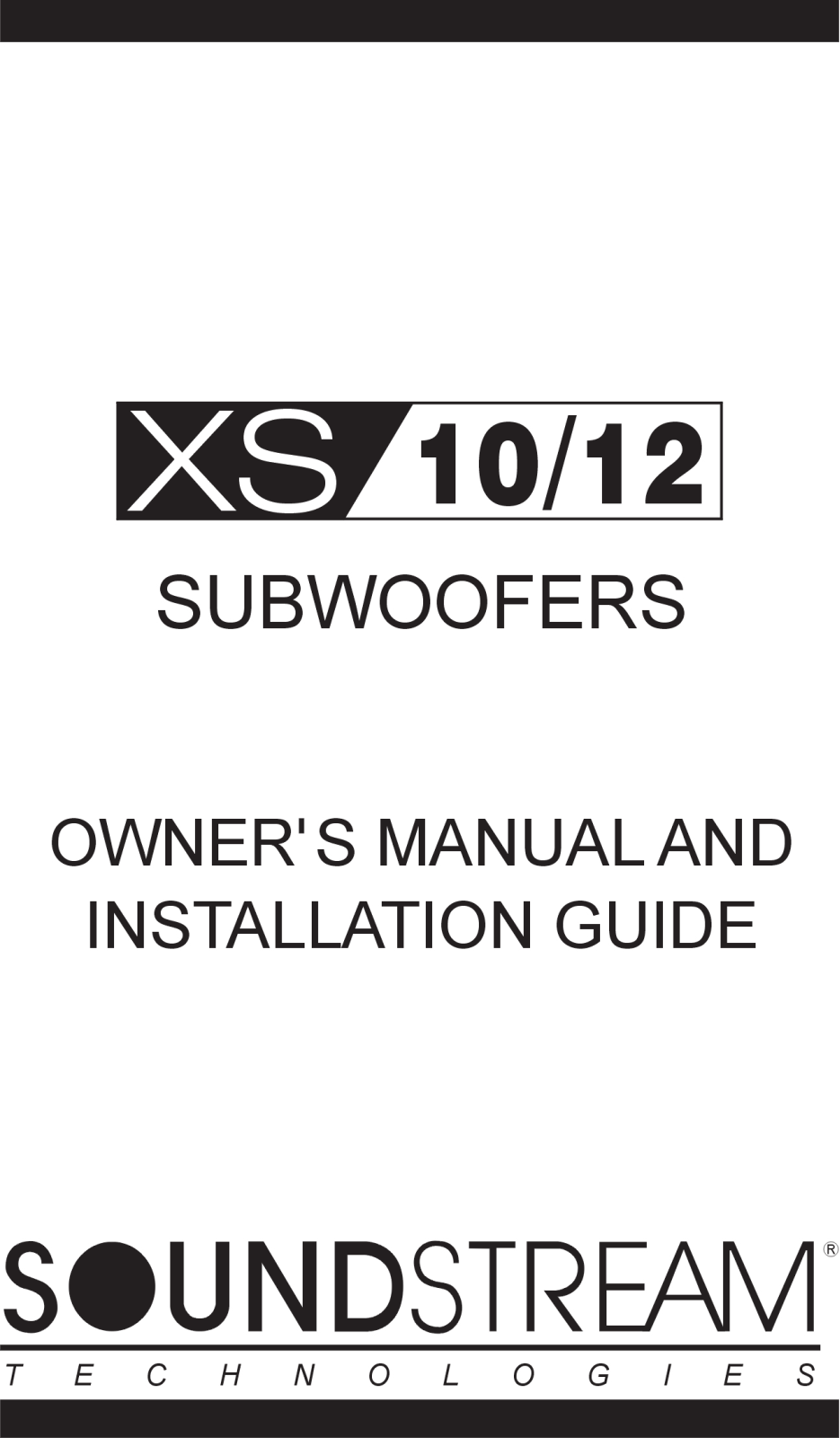 Soundstream XS-12 Owner's Manual