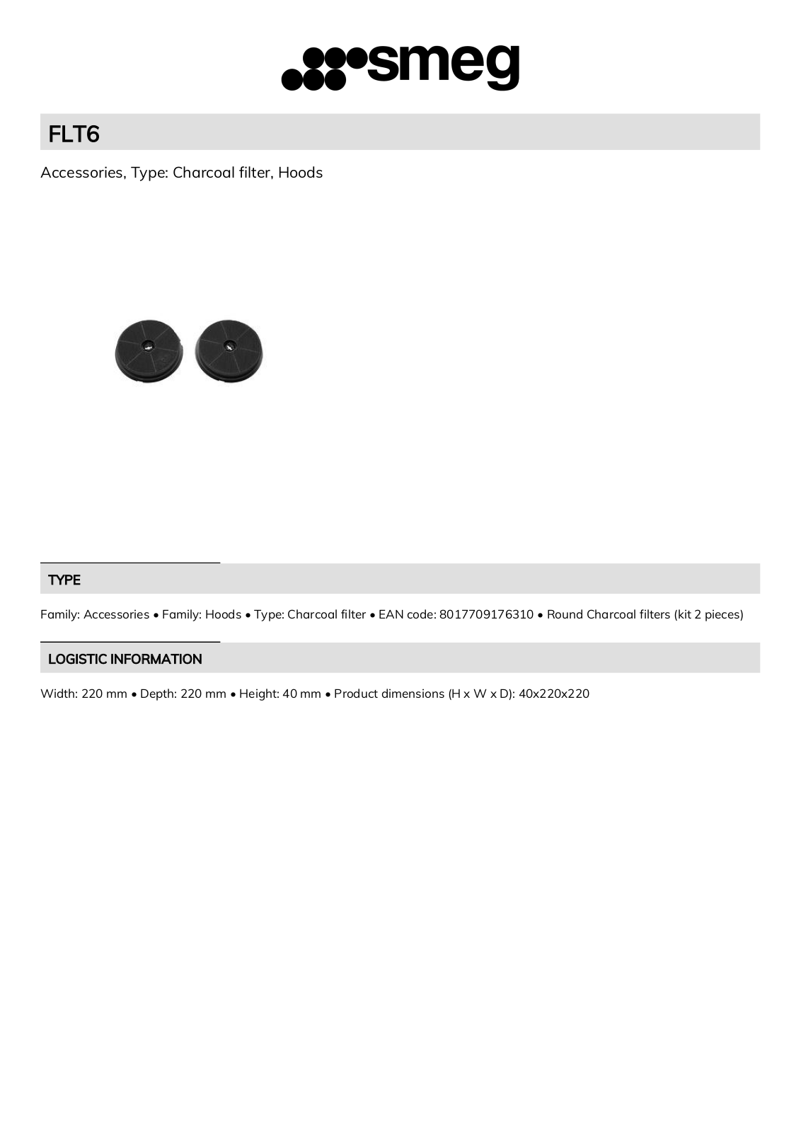 Smeg FLT6 Technical sheet