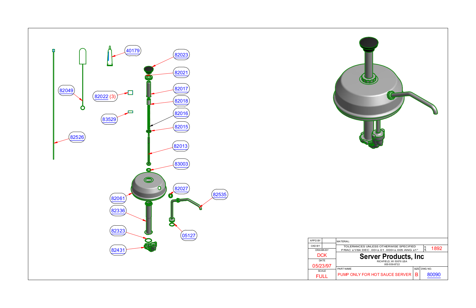 Server 80090 Parts Manual