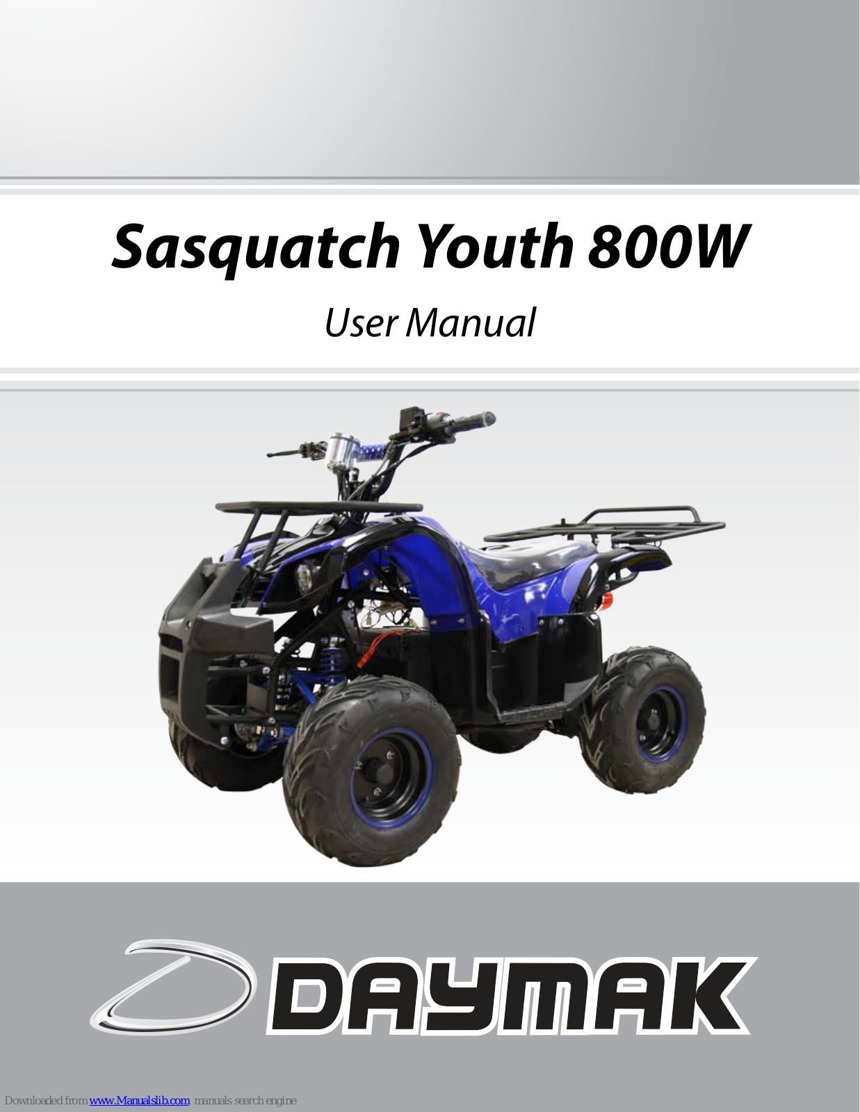 Daymak Sasquatch Youth 800W, Sasquatch 1000W User Manual