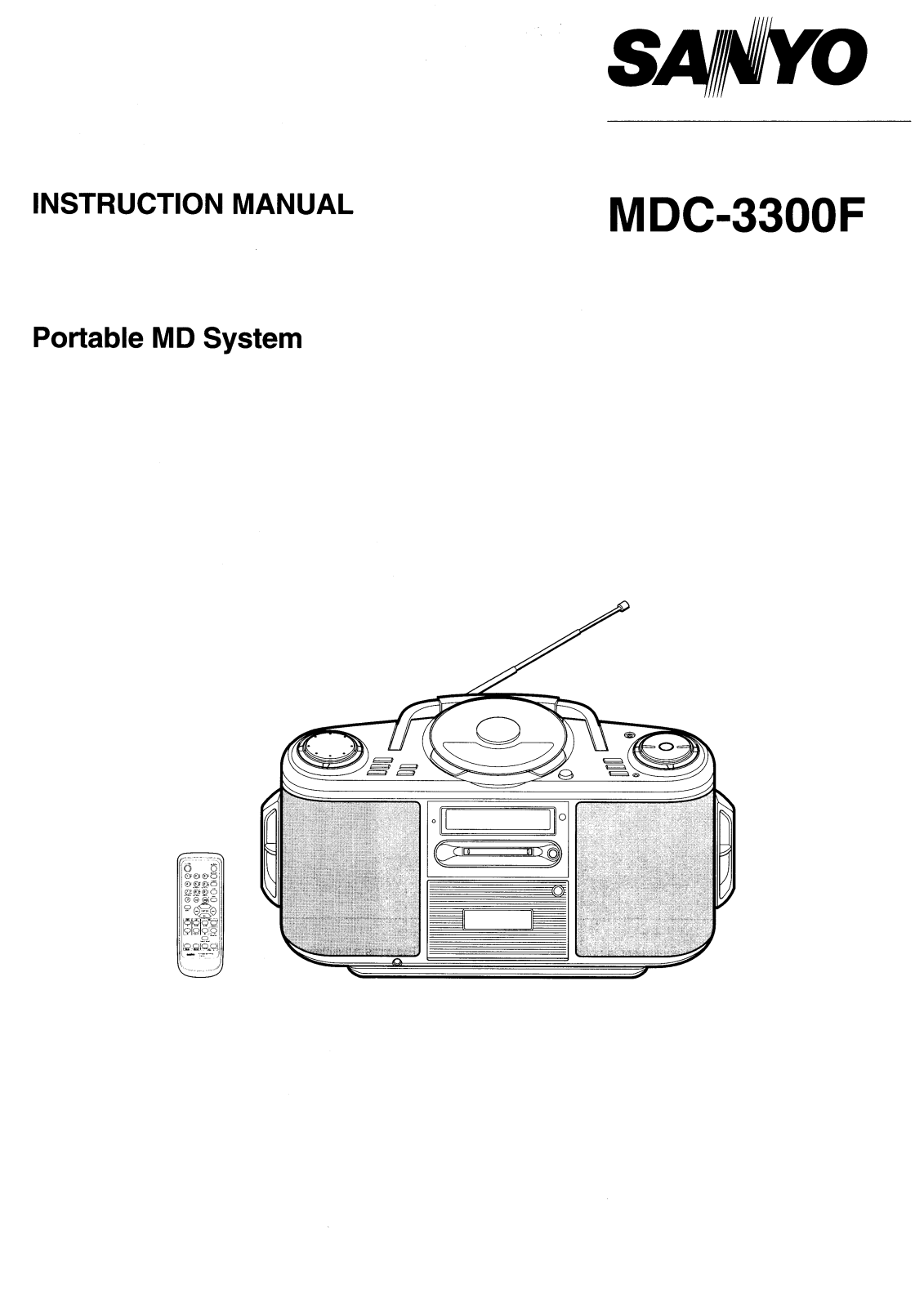 Sanyo MDC-3300F Instruction Manual