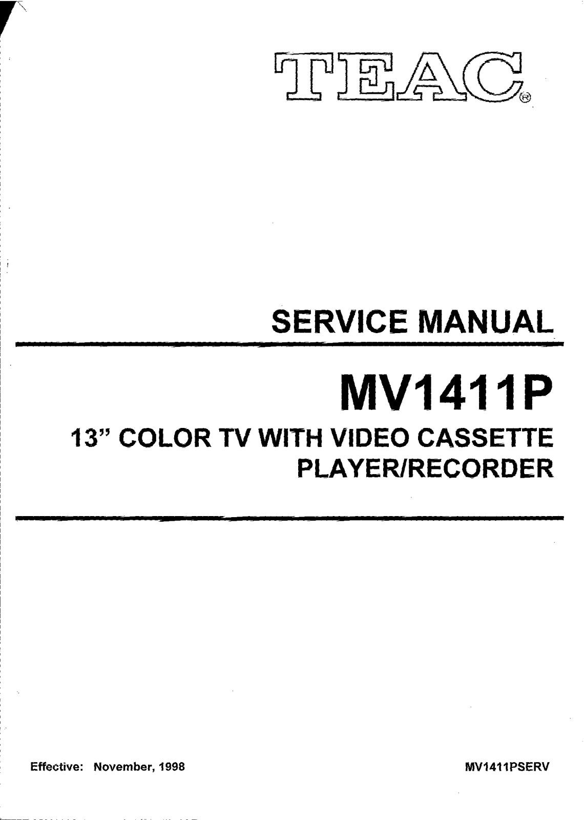 TEAC MV-1411-P Service manual