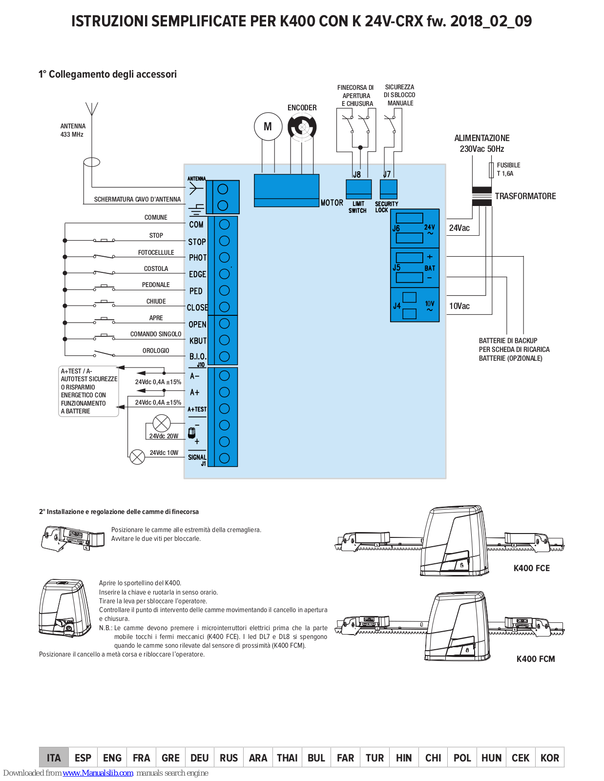 RIB K400 FCE, K400 FCM Simplified Instructions - ManualMachine.com