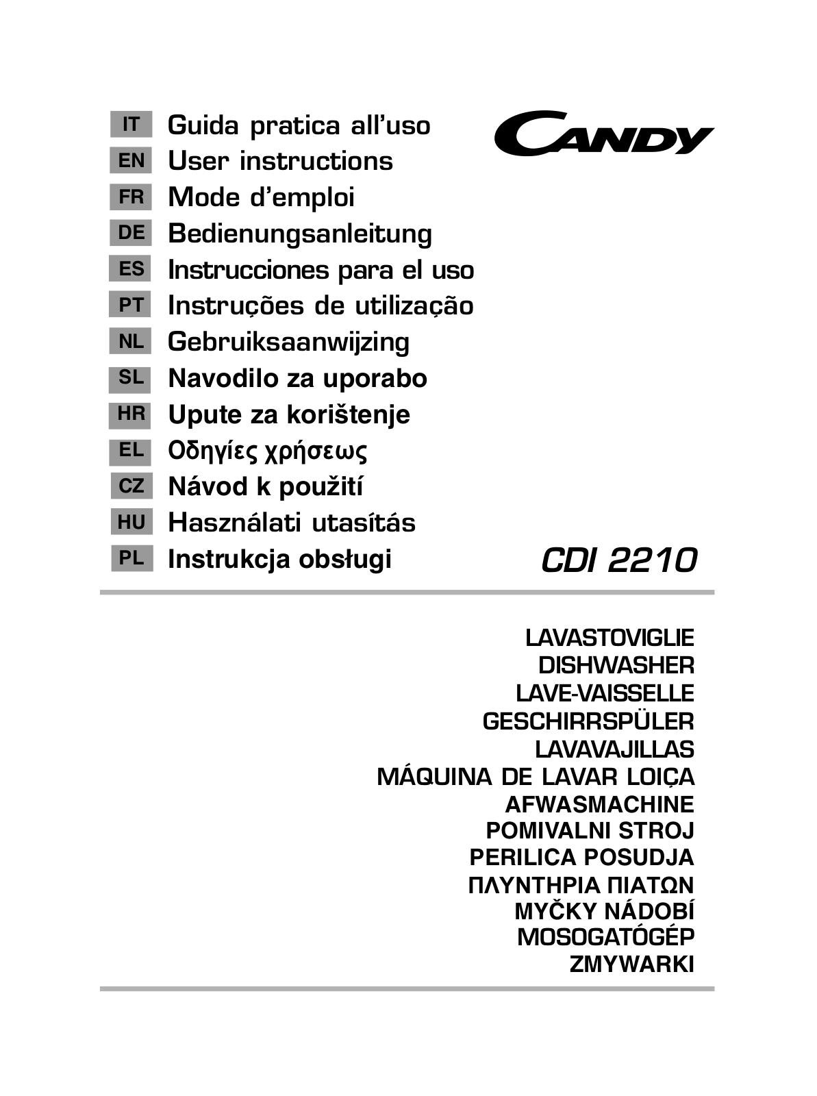 CANDY CDI22E10 User Manual