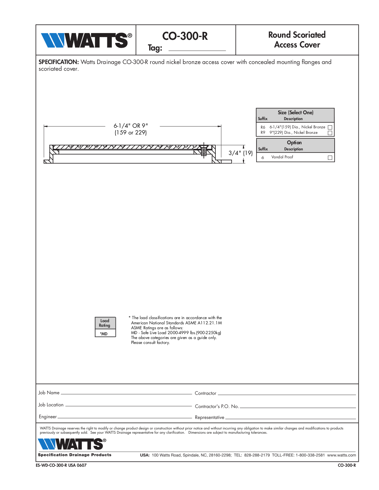 Watts CO-300-R User Manual