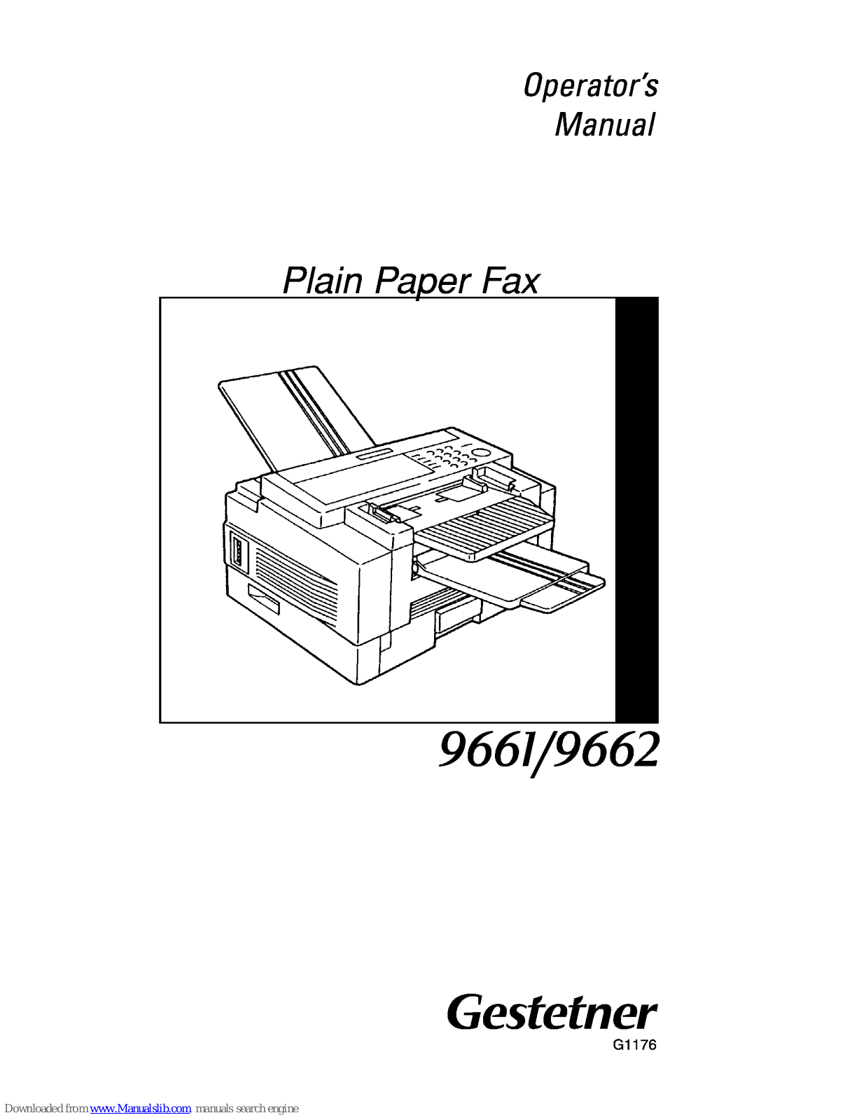 Gestetner 9661, 9662 Operator's Manual