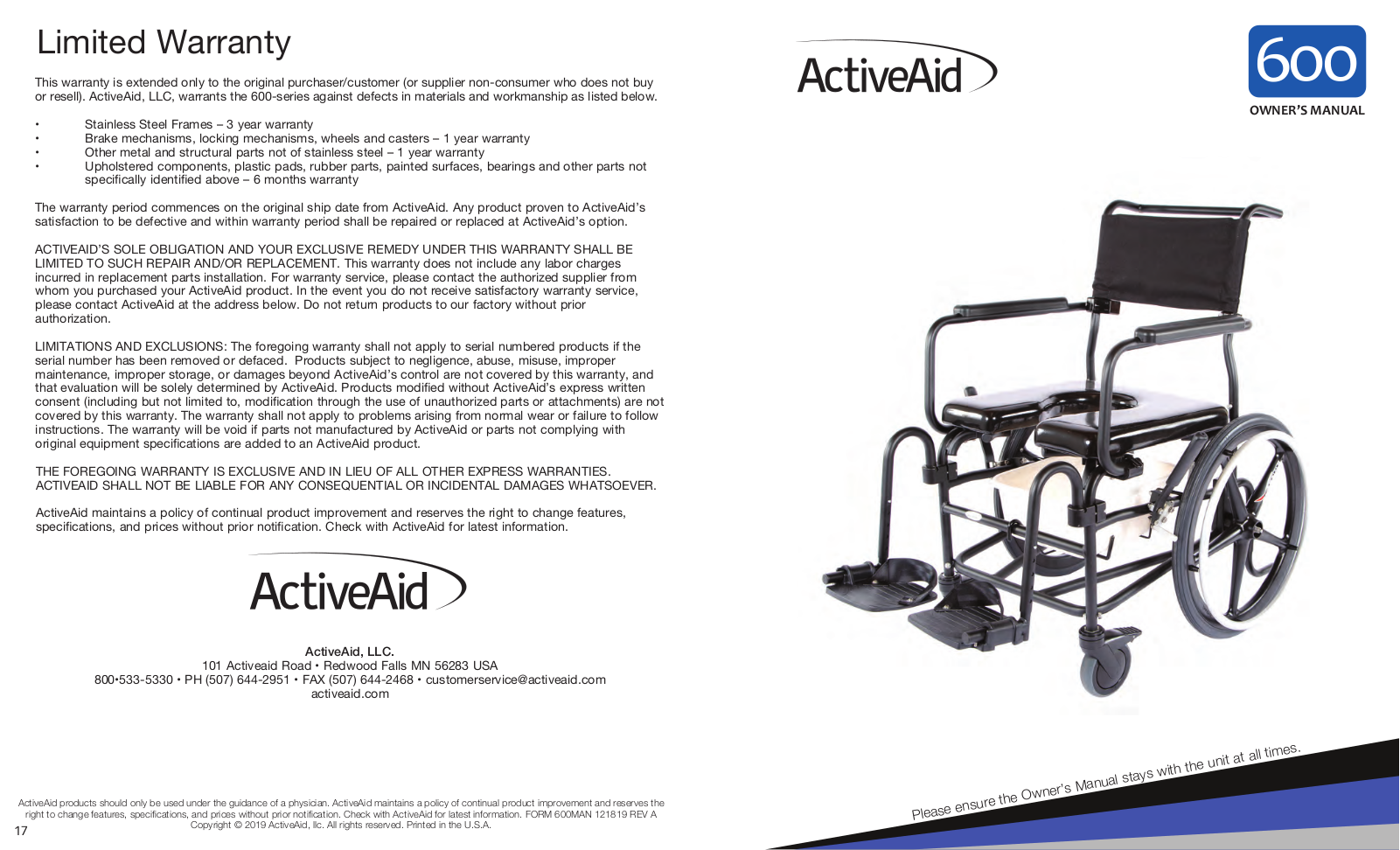 ActiveAid 600 USER MANUAL - ManualMachine.com